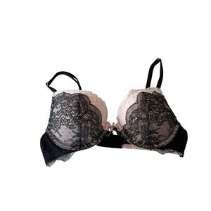 Victoria's Secret Dream Angels  Lined Demi 32 C Black/pink  Lace
